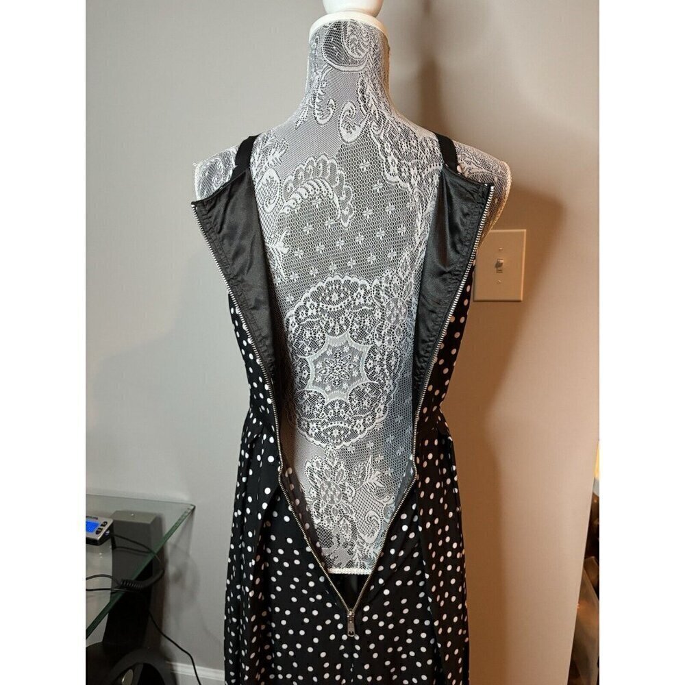 Saks Fifth Avenue Black And White Handkerchief Fairy Flowy Maxi Dress Small - Picture 3 of 8